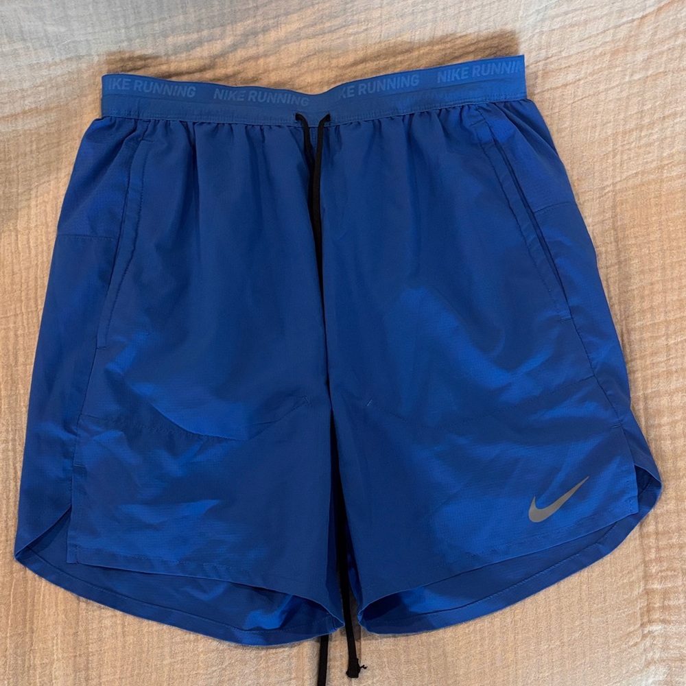 Nike Men’s Royal Blue Athletic Running Shorts with Reflective Swoosh